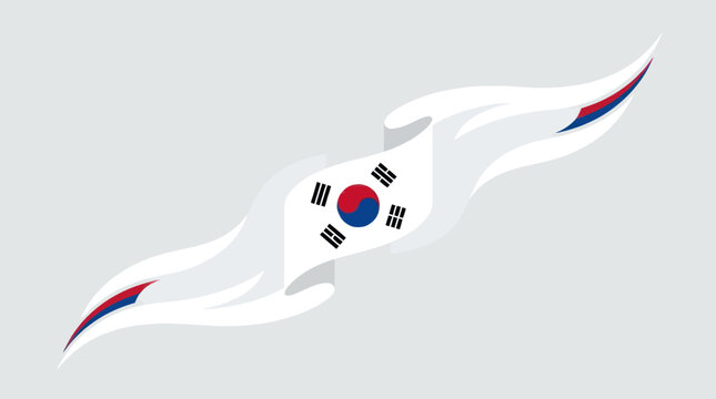 Abstract korean flag wave symbol