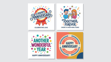 Anniversary celebration greetings and symbols © Alexa