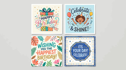 Birthday celebration greeting cards collection © angelina