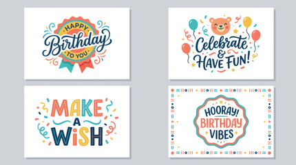 Birthday celebration greetings design elements © angelina