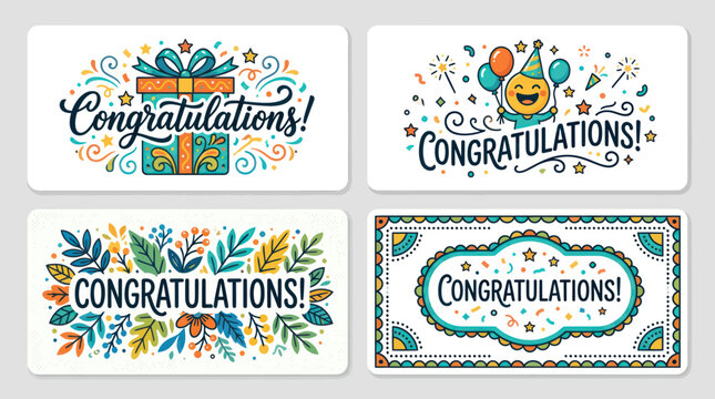 Celebration and congratulations graphic elements