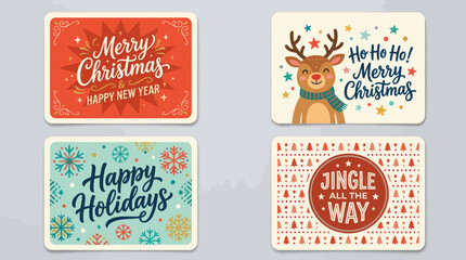 Christmas and holiday greeting cards collection © BambangKumbang