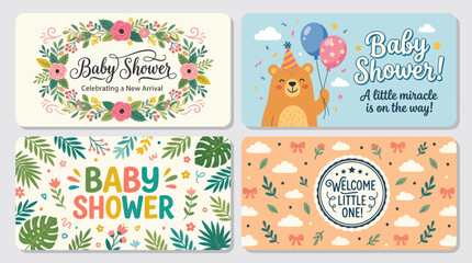 Celebratory baby shower greeting card designs © Gulung