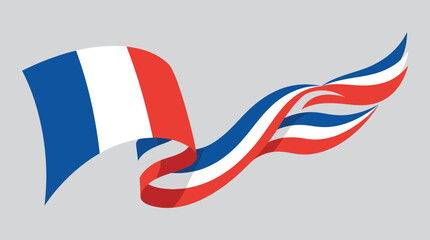 Obraz premium French flag waving ribbon element