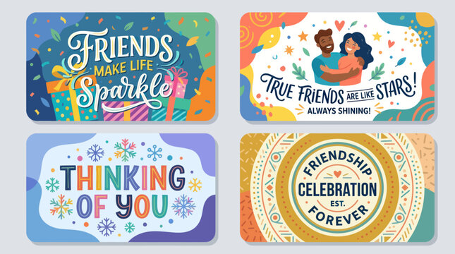 Friendship celebration concepts with abstract backgrounds