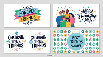 Friendship celebration greetings and symbols © Corneto