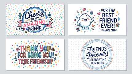 Obraz premium Friendship greeting cards vector art