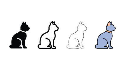 Cat icon evolution set editable vector © Tasmima