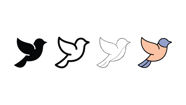 Bird icon evolution set editable vector