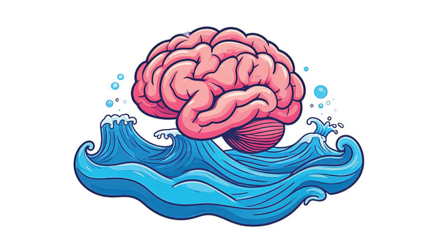 Brain floating on water waves.