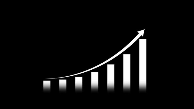 2026 business growth target concept with businessman holding rising bar chart and upward arrow, symbolizing financial success, strategic planning, performance forecast, and future goal achievement