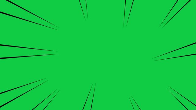High speed effect black lines of green screen background