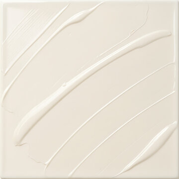 Offwhite cream smear on a white surface textured paint strokes