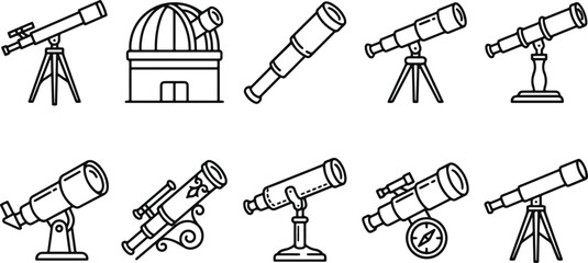 Telescopes and observatory icons © MUKTARANI