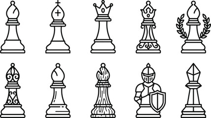 Various chess pieces icons © MUKTARANI
