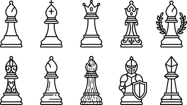 Various chess pieces icons