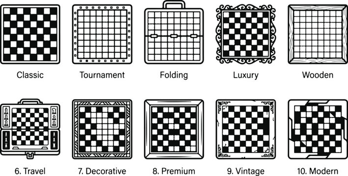 Various chessboard designs and styles