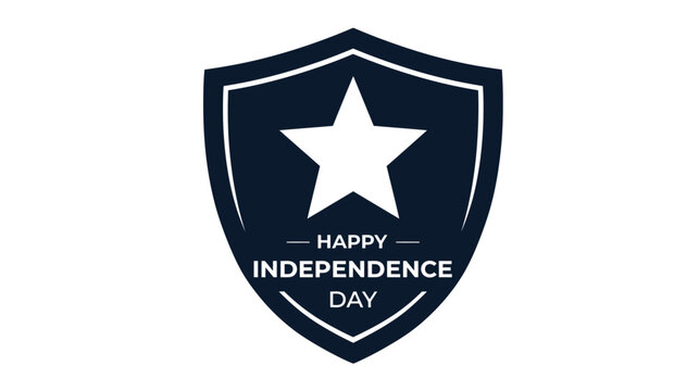 Shield emblem featuring a central star and bold typography serves as a patriotic graphic design element celebrating national pride and historical sovereignty for your upcoming holiday event creative.