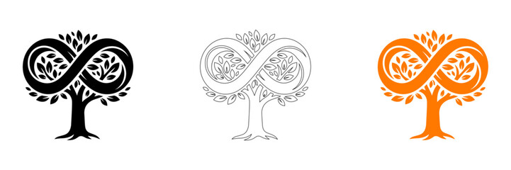 Fototapeta premium Tree of life infinity symbol vector graphics