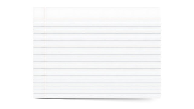 Blank Lined Notebook Paper, White Notepad Page, Empty Stationery, Lined Sheet