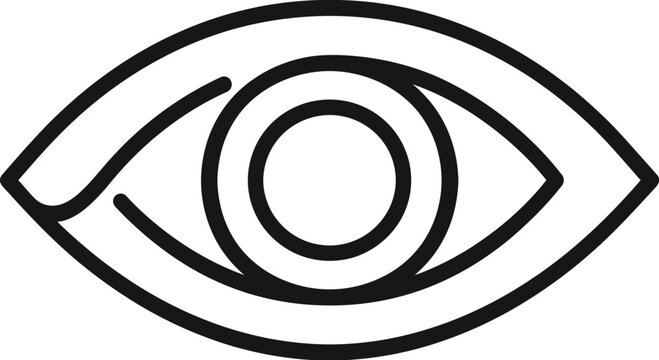 Minimalist eye icon, abstract outline of a human eye, symbol of vision and perception