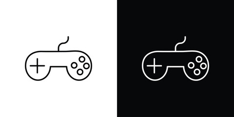 Gamepad icon black lineart editable vectors pack © kia