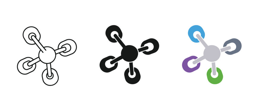 Colorful abstract drone or quadcopter design with transparent background