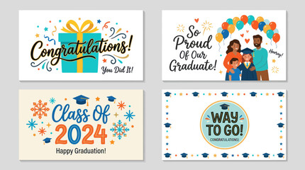 Graduation celebration elements and greetings © Cracker