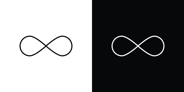 Infinity icon black lineart editable vectors pack