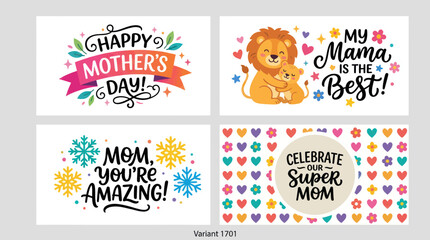 Mothers day celebration greetings and illustrations © Darwaty