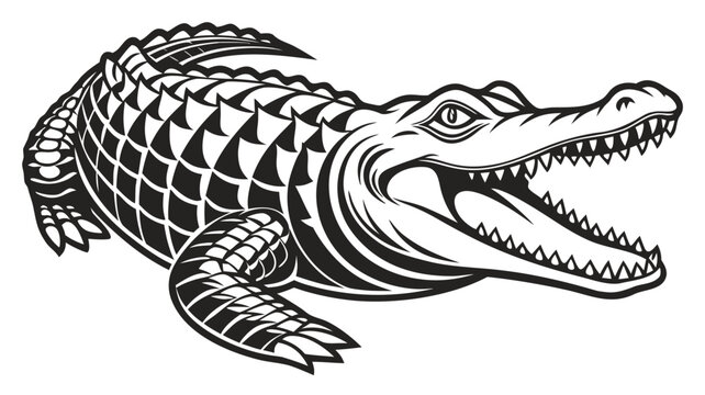 Vector illustration illustration of an alligator with its mouth open
