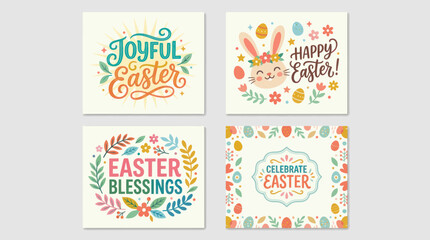 Joyful easter greetings and decorations © DanvataLabs