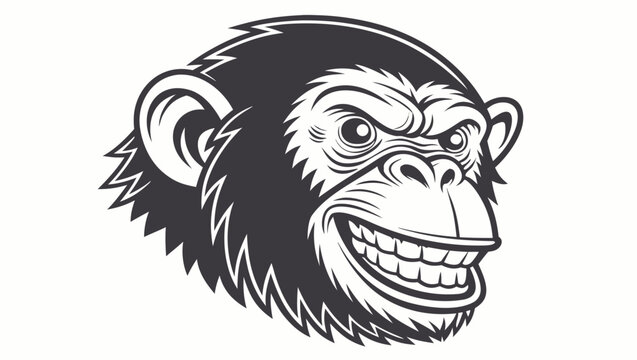 Vector illustration vector illustration of a grinning chimpanzee head mascot