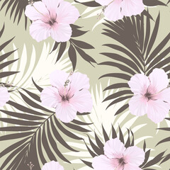 Tropical pattern. Paradise plants and flowers. Hawaiian pattern. Exotic, tropics © Alaska_artworks