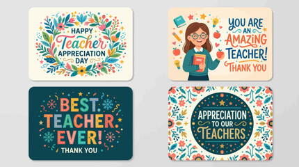 Teacher appreciation day greetings cards © MBG