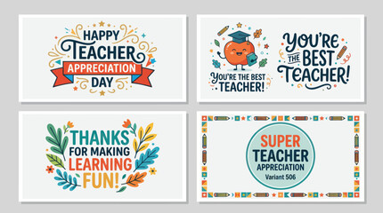 Teacher appreciation day greetings collection © MBG