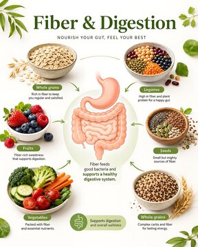 Fiber rich foods and digestion educational explainer