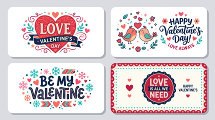 Valentines day graphic elements and greetings © Farelious