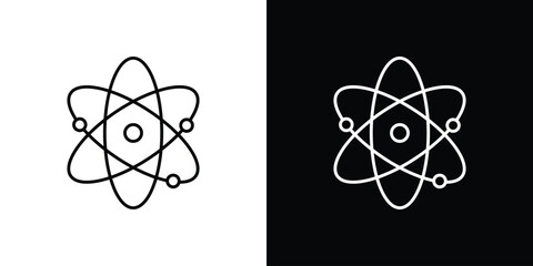 Physics icon black lineart editable vectors pack © kia