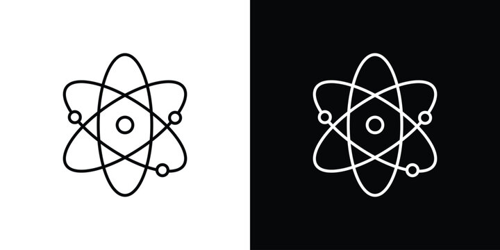 Physics icon black lineart editable vectors pack