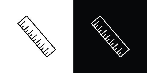 Obraz premium Ruler icon black lineart editable vectors pack