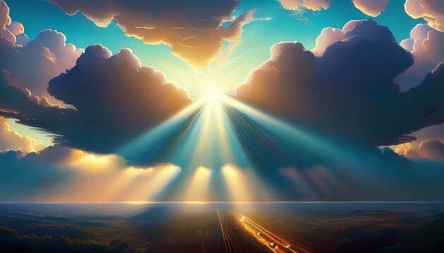Beam Of Light And The Clouds