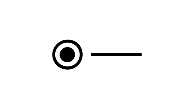 This clean flat vector line icon depicts an outlined radio option, ideal for questionnaires, settings pages, onboarding flows, and form layouts.