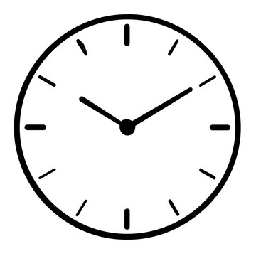 Clean flat vector line icon of an analog wall clock for agendas, alarms, countdowns, appointments, and modern productivity interfaces.