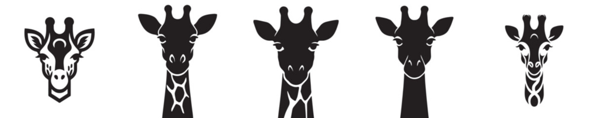 Set of giraffe head silhouettes vector © Jefri Syahputra BKL