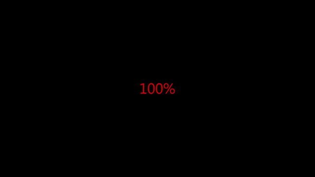 Loading progress animation from 0 to 100 with , Animated loading count from 0 to 100 percentage with alpha channel.4 k video...