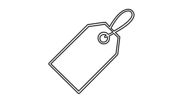 Clean flat vector line icon of a minimalist price tag label, ideal for sale badges, retail apps, coupons, and ecommerce navigation.