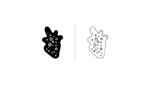 Amoeba Cell Illustration Set Icons