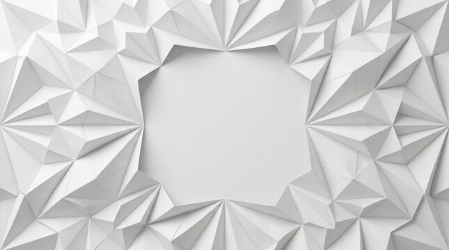 White geometric 3d abstract background with polygonal pattern and copy space