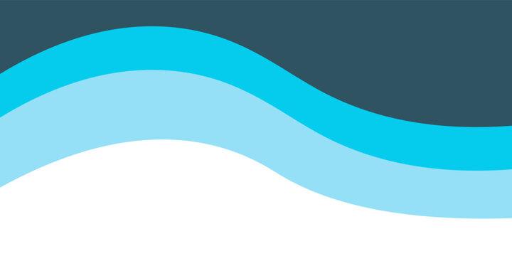 Abstract blue wave background with layered shades on white. Minimalist graphic template for banner, poster, and header.